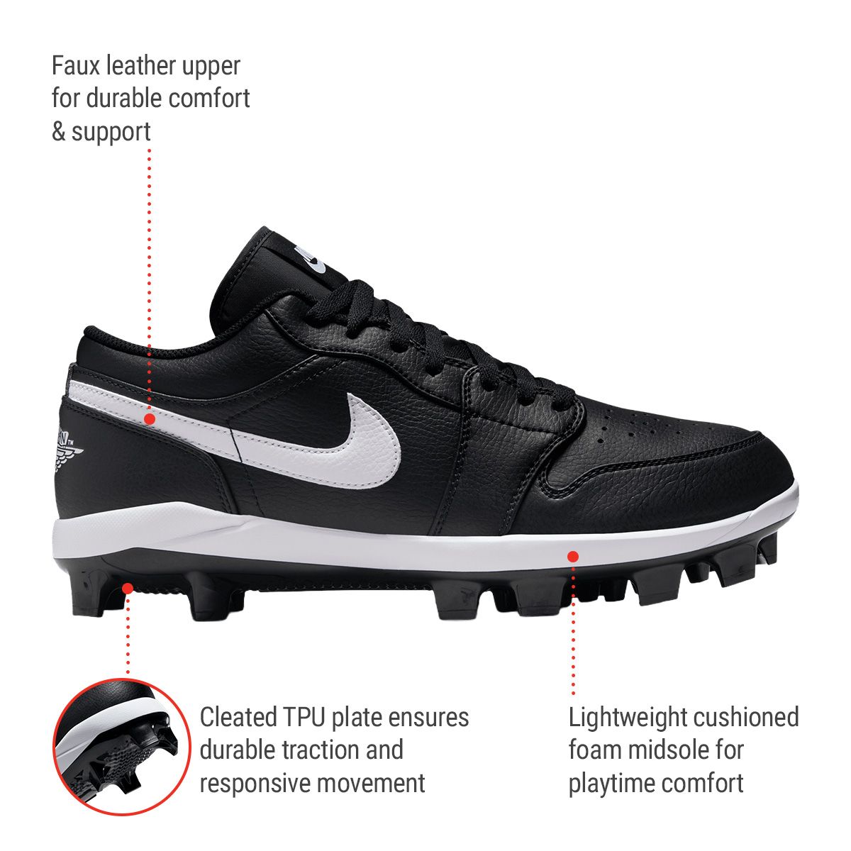 Nike Men's Jordan 1 Retro MCS Low Baseball Cleats