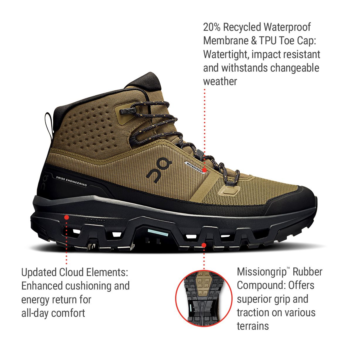 On Men's Cloudrock 2 Waterproof Hiking boots
