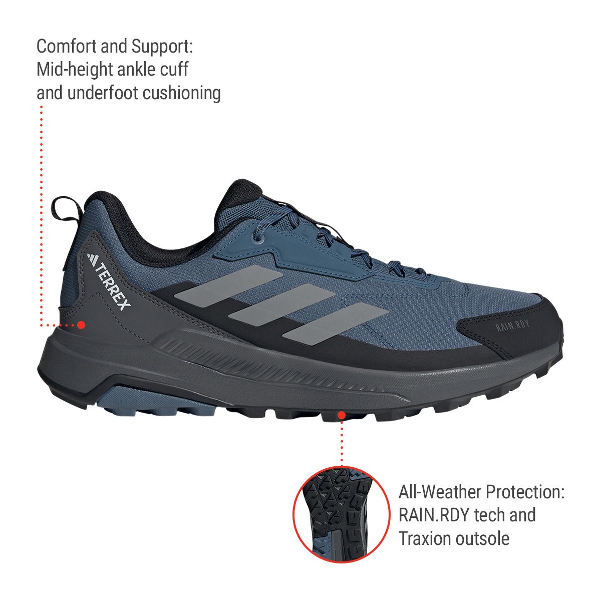 adidas Men's Terrex Anylander Low RAIN.RDY Hiking Shoes