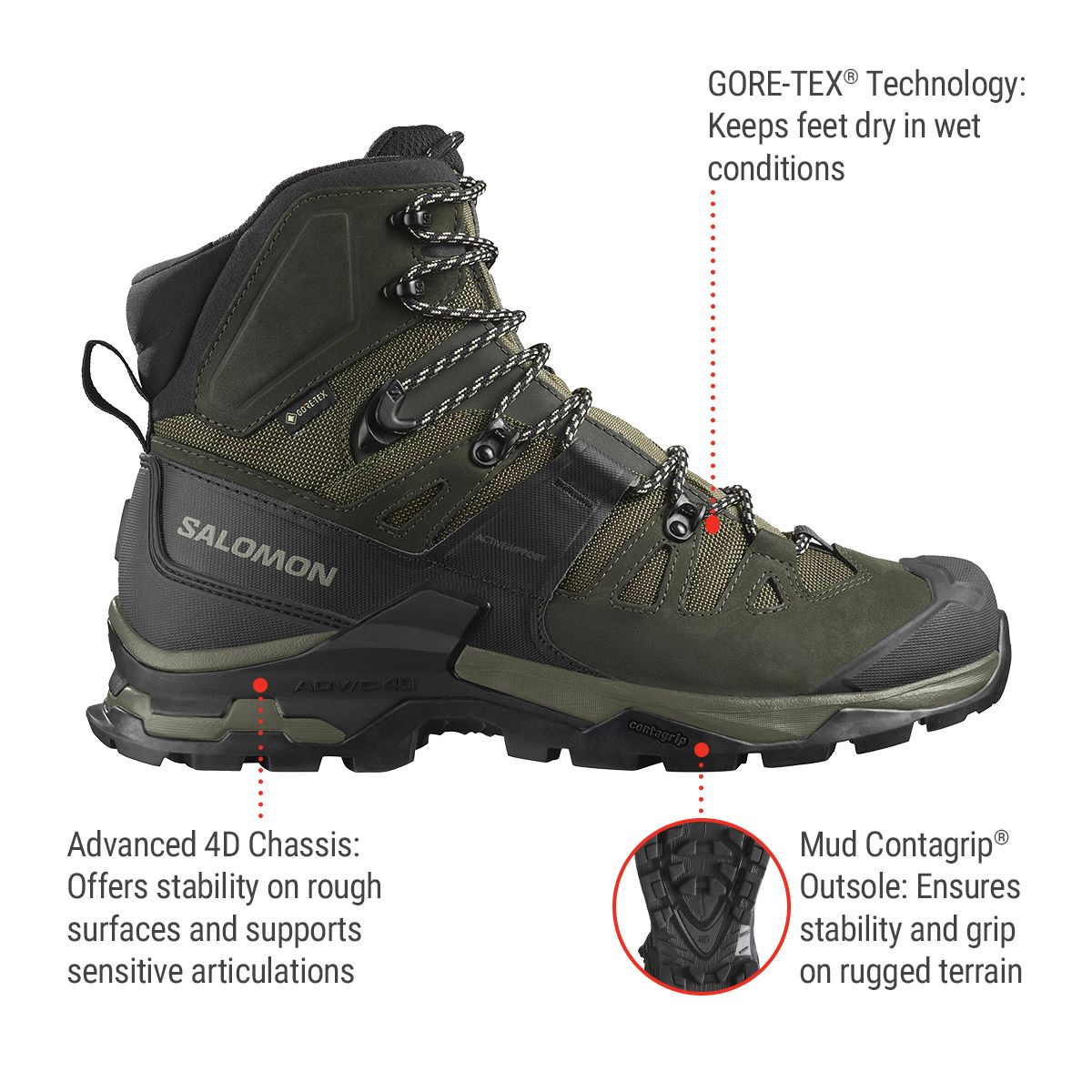 Salomon Men's Quest 4 GTX Athletic Shoes