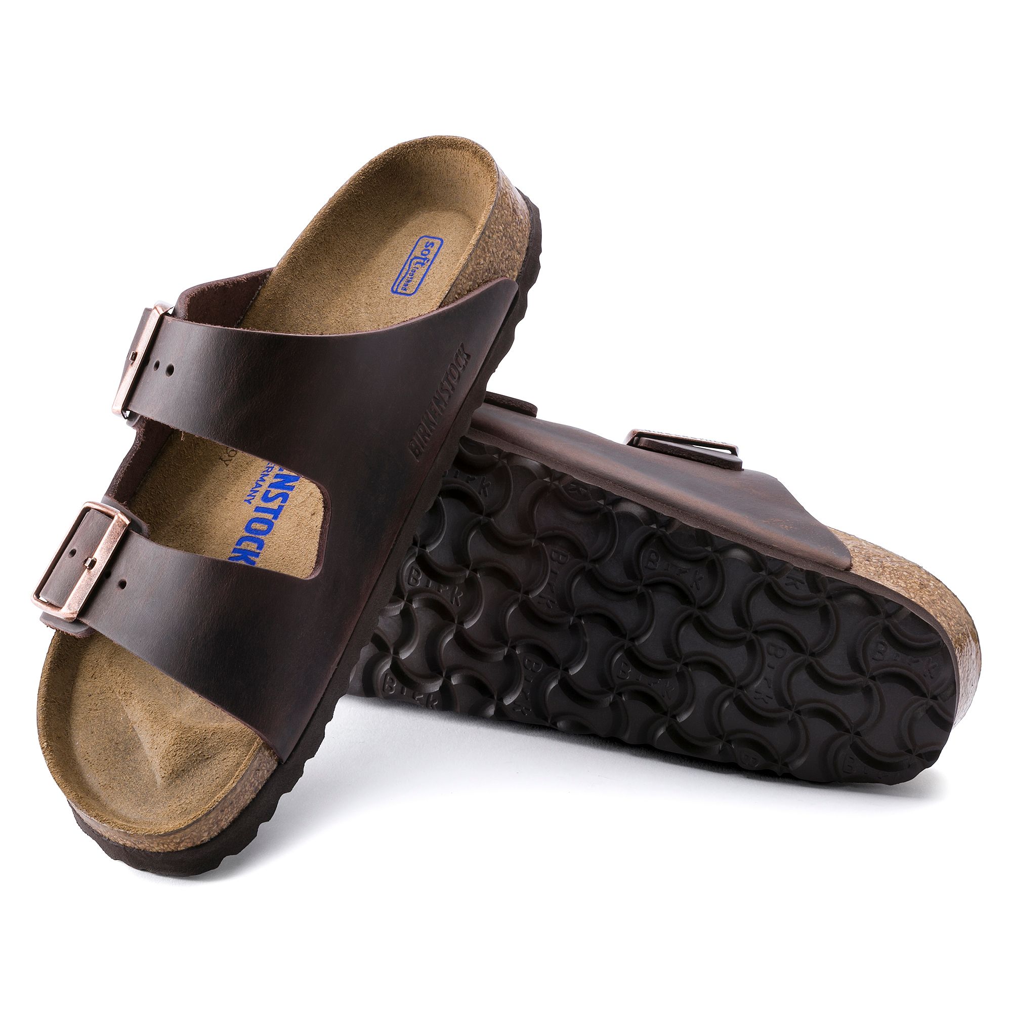 BIRKENSTOCK Unisex Arizona Softbed Leather Adjustable Strap Sandals