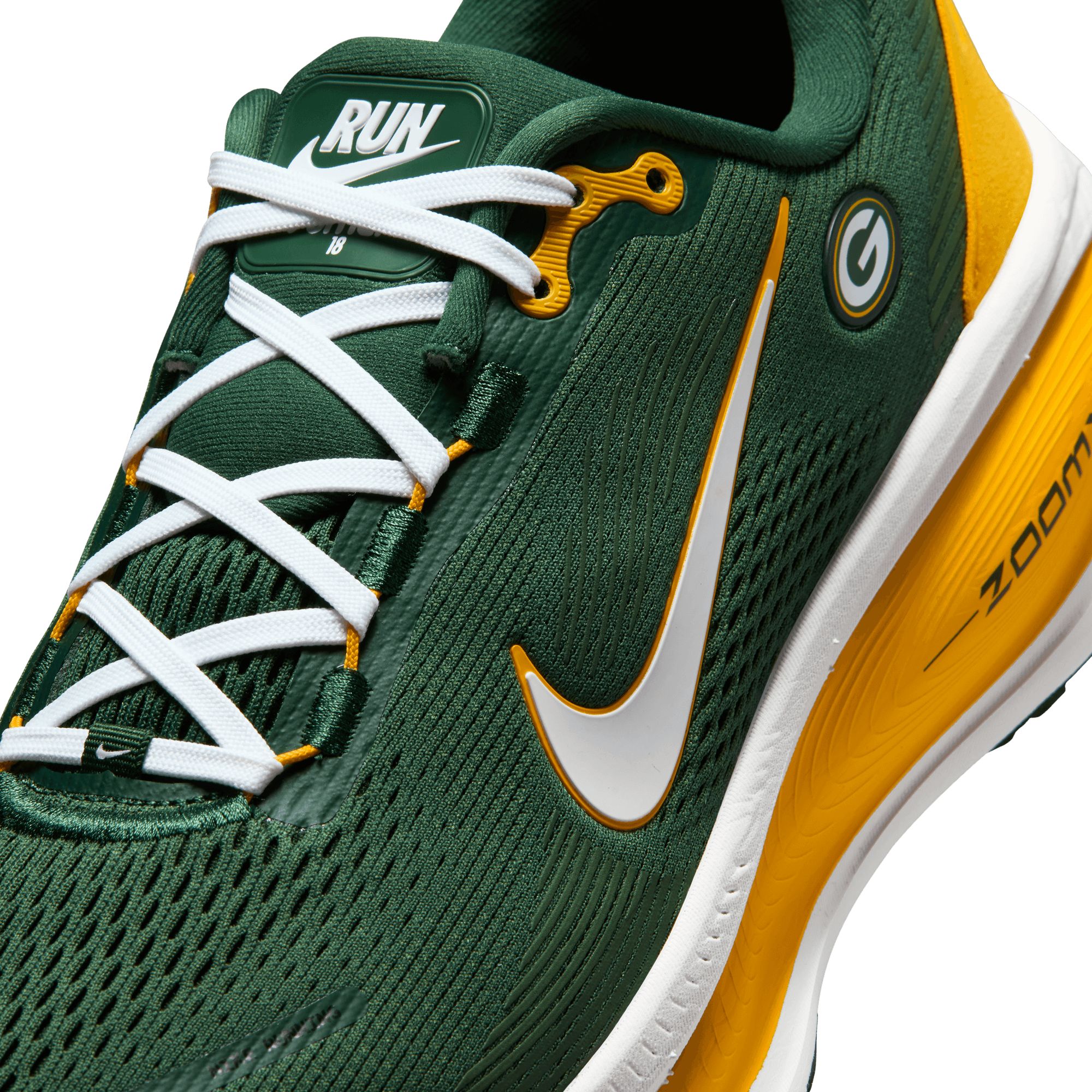 Green Bay Packers Nike NFL Men's Air Zoom Vomero 18 Running Shoes