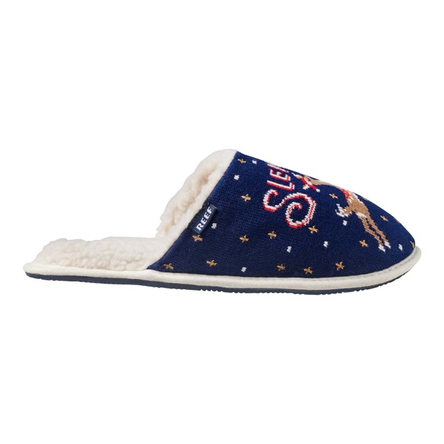Reef Women's X Tipsy Elves Sleighing Slippers, Slip On, Open Heel, Indoor, Outdoor, Knit