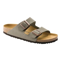 Birkenstock Unisex Arizona Birkibuc® Sandals Front_Three_Fourths_Angled_Right