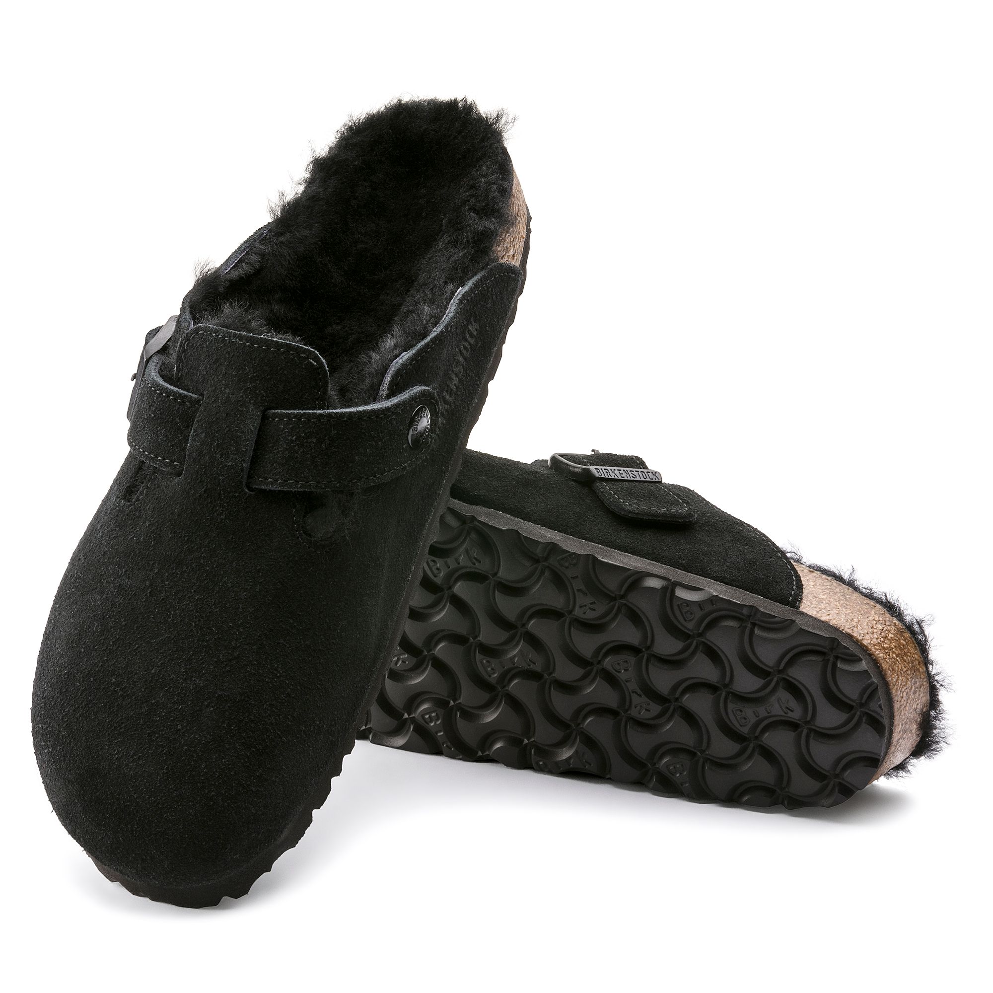 靴 BIRKENSTOCK BOSTON Boston Chunky Suede Leather Basalt Gray/ Black | BIRKENSTOCK
