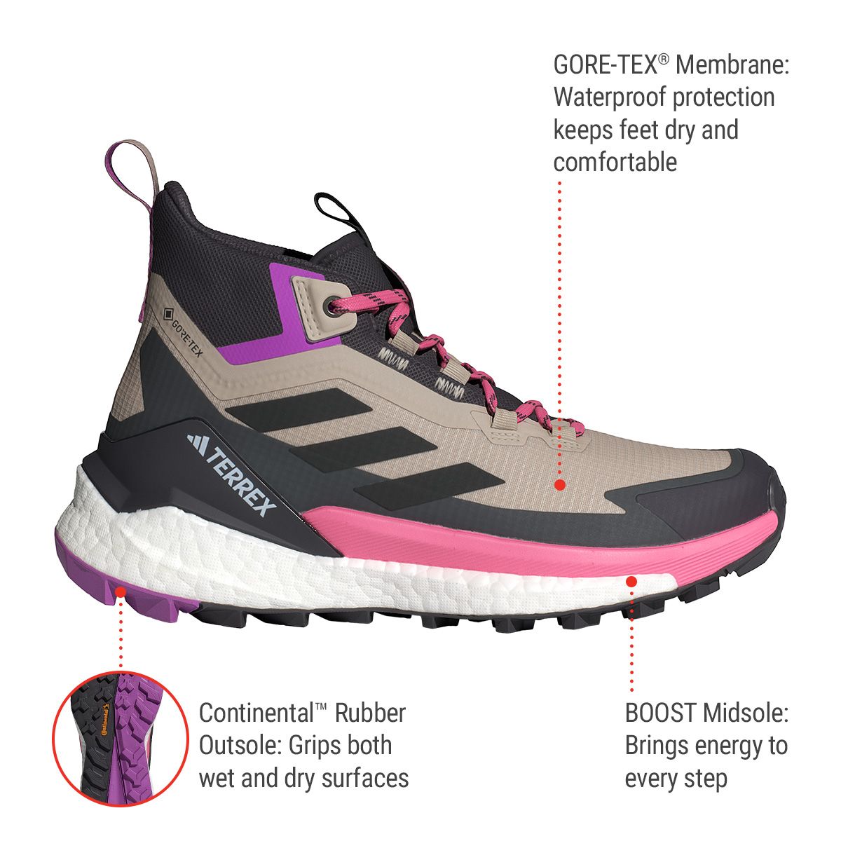 adidas Women's Terrex Free Hiker Mid 2 Gore-Tex Hiking Shoes