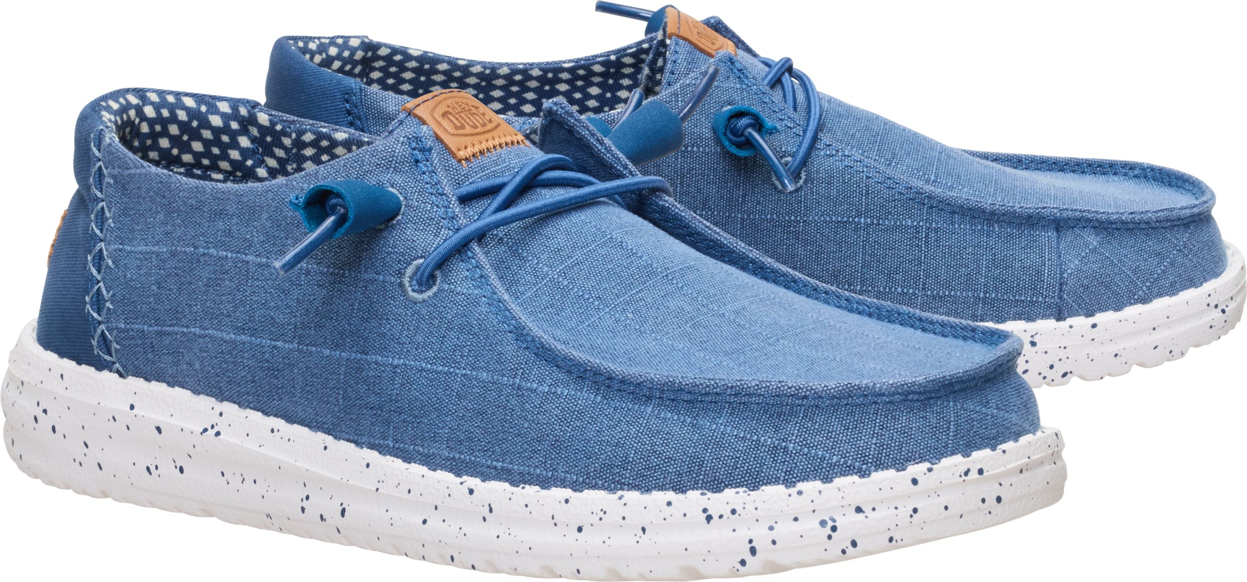 HEYDUDE Women's Wendy Chambray Grid Travel-Friendly Footwear