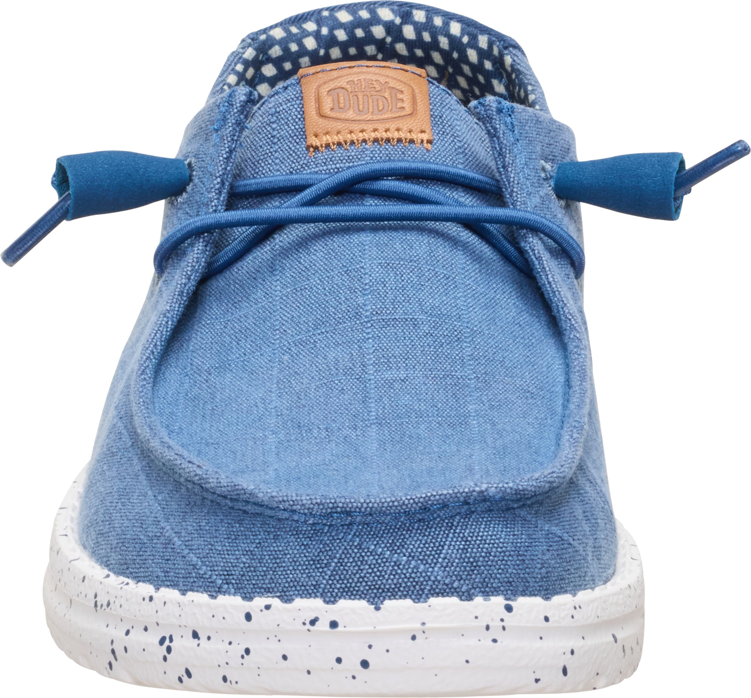 HEYDUDE Women's Wendy Chambray Grid Travel-Friendly Footwear
