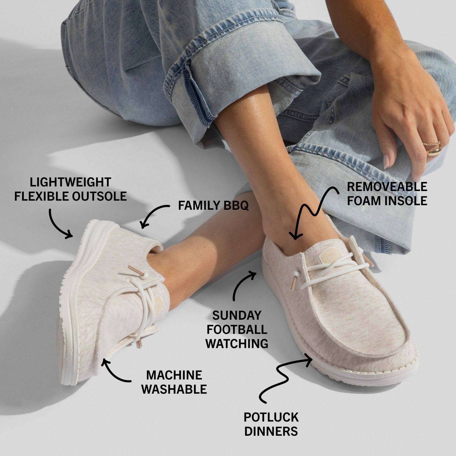 HEYDUDE Women's Wendy Stretch Jersey Lightweight Shoes