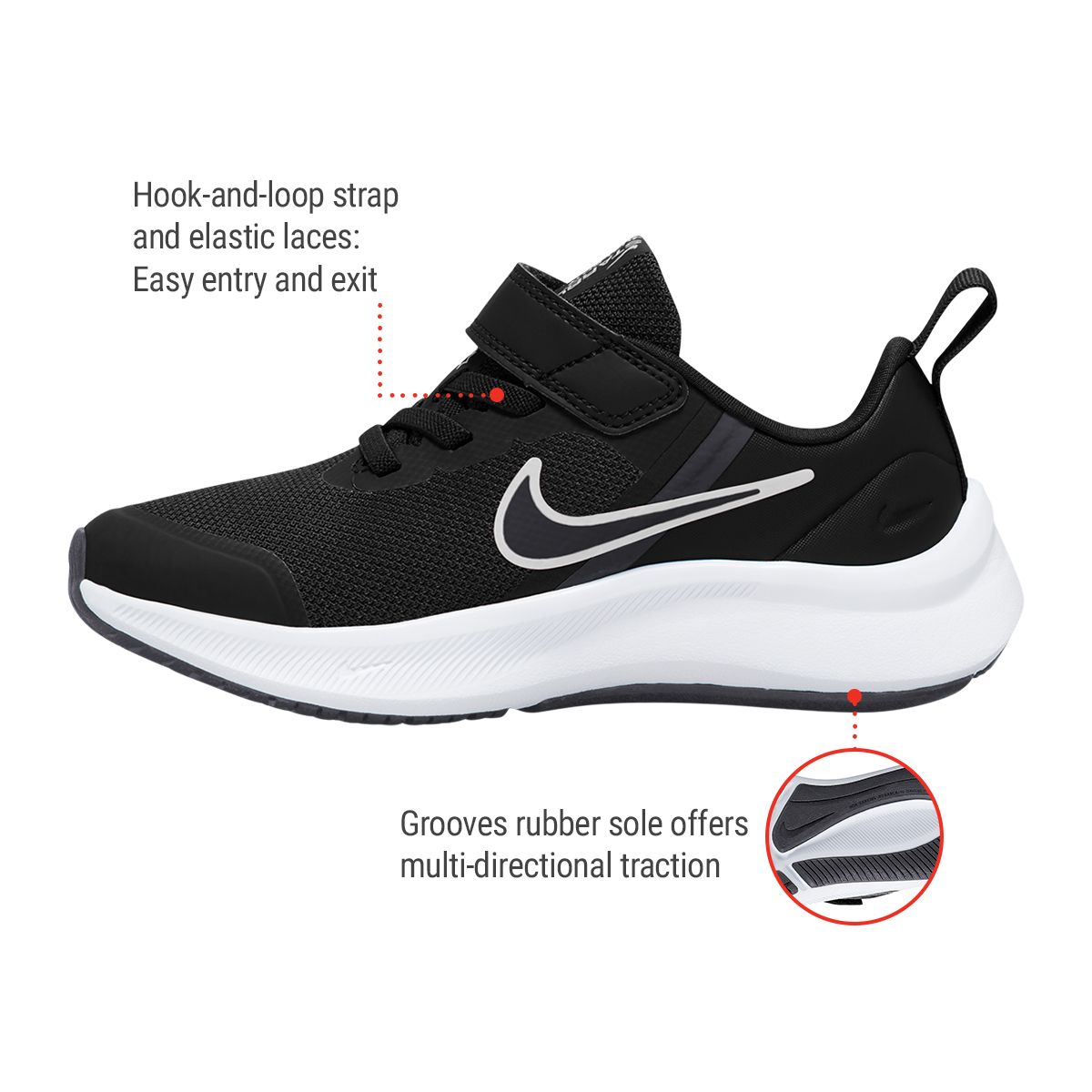 Nike Kids' Pre-School Star Runner 3 Sneakers, Boys', Slip On, Running