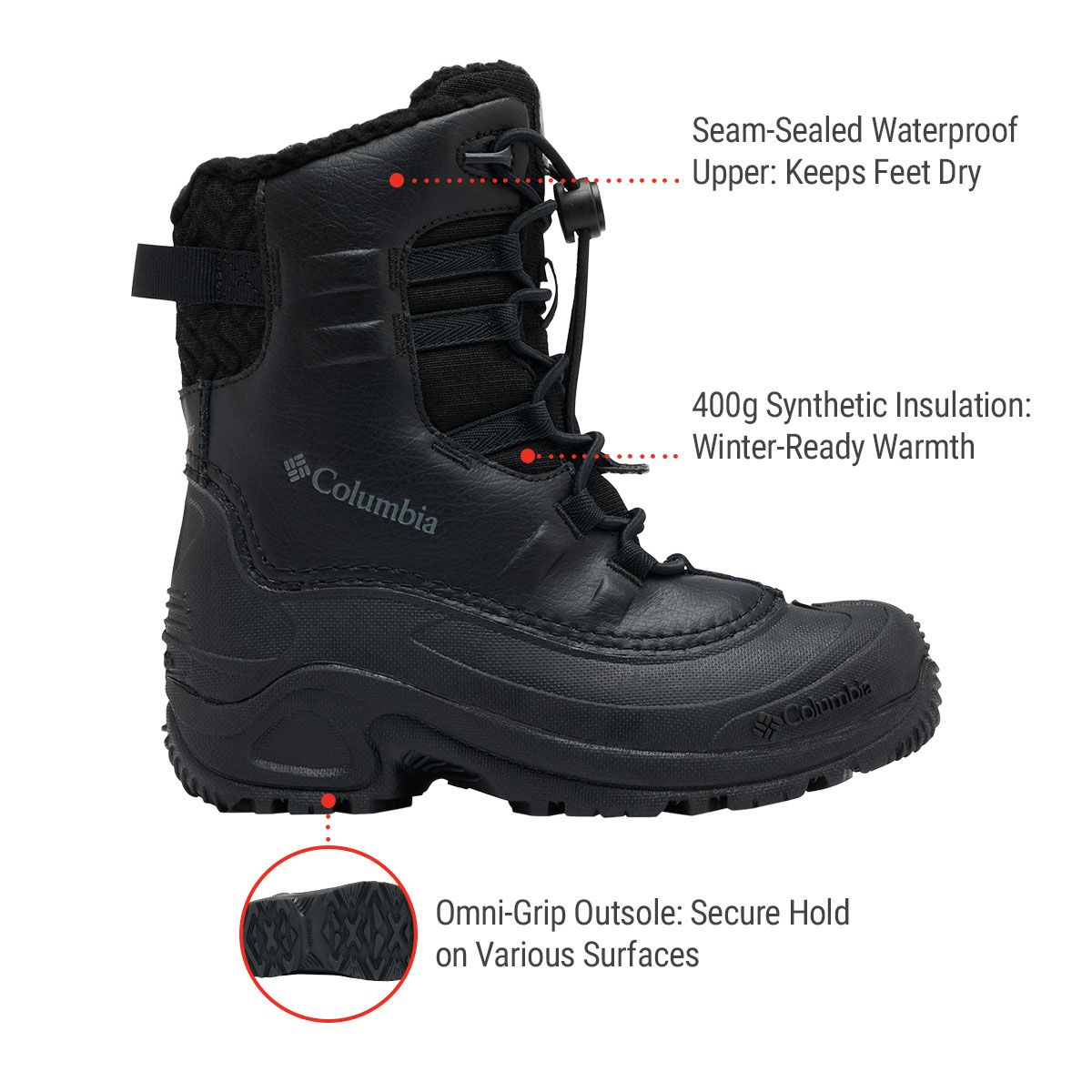 Columbia Boys' Bugaboot Celsius Fleece Winter Boots