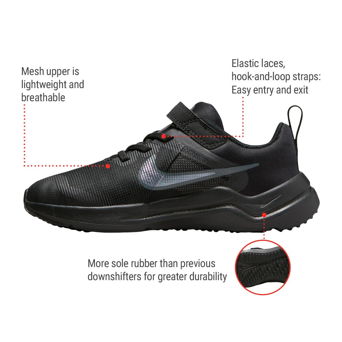 Nike Kids' Pre-School Downshifter 12 Running Shoes