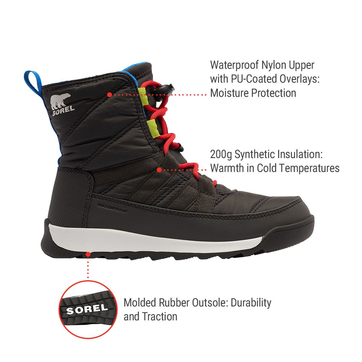 Sorel Kids' Whitney II Waterproof Winter Boots