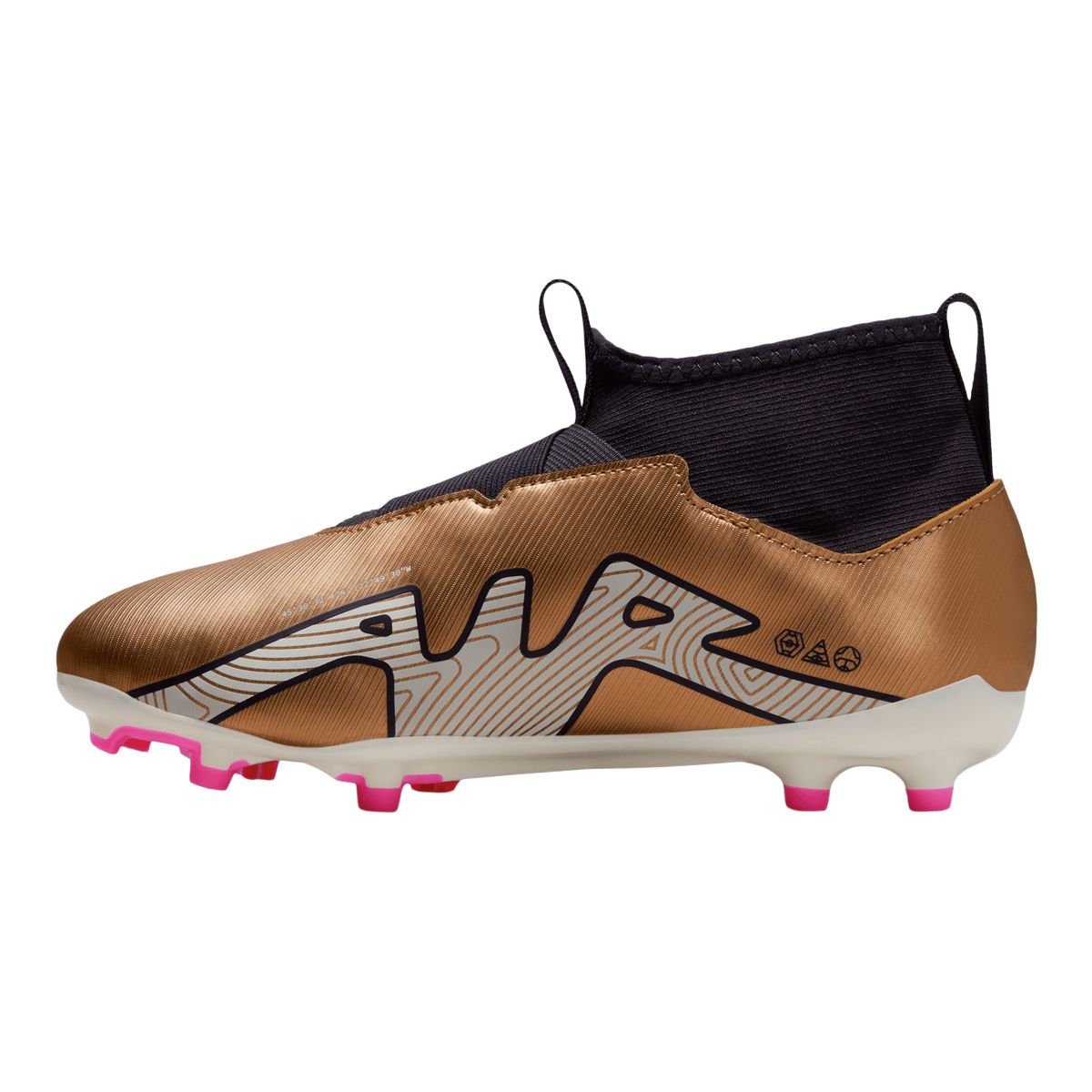 Nike Kids' Mercurial Zoom Superfly 9 Academy Firm Ground Leather Soccer Cleats