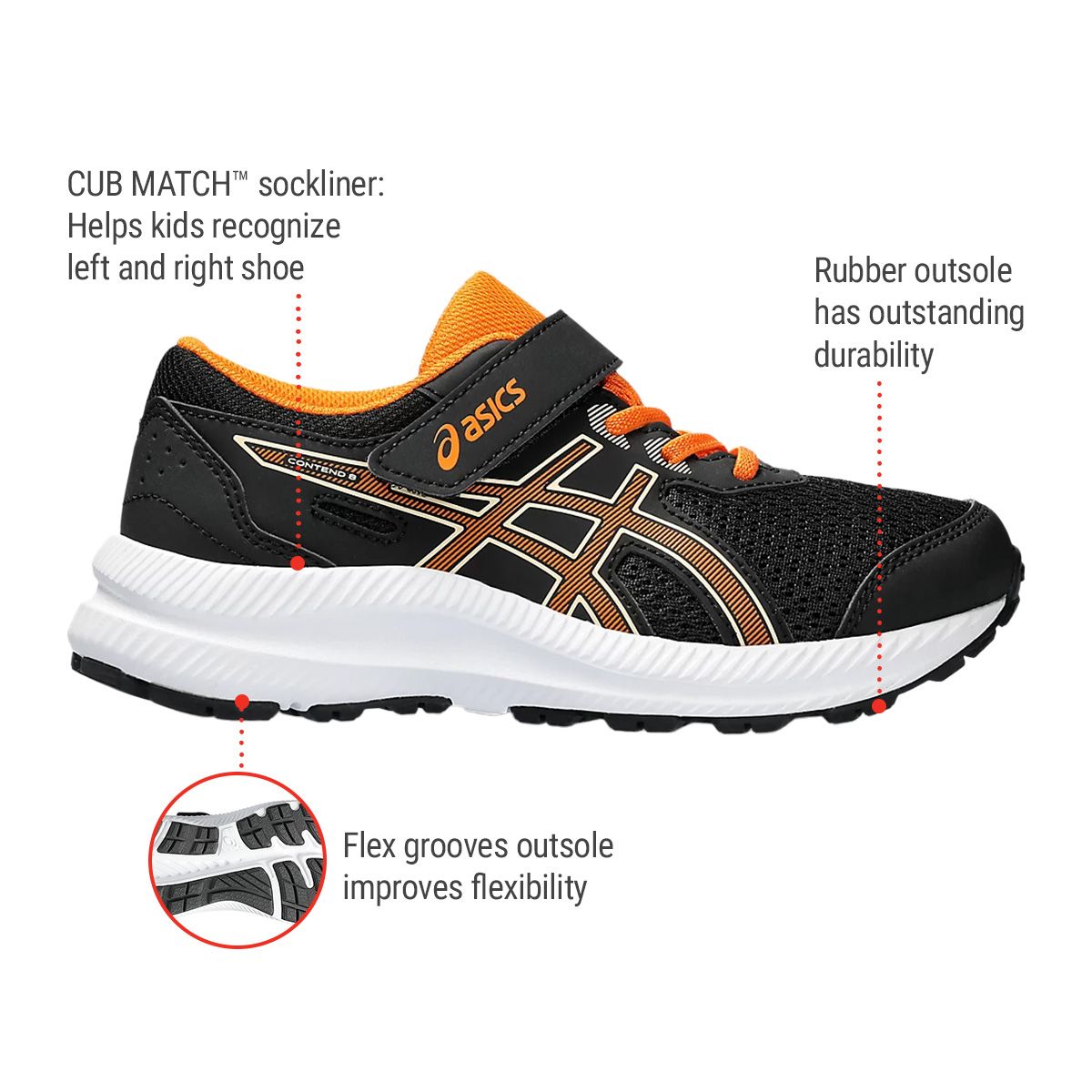 ASICS Kids' Pre-School CONTEND 8 Running Shoes