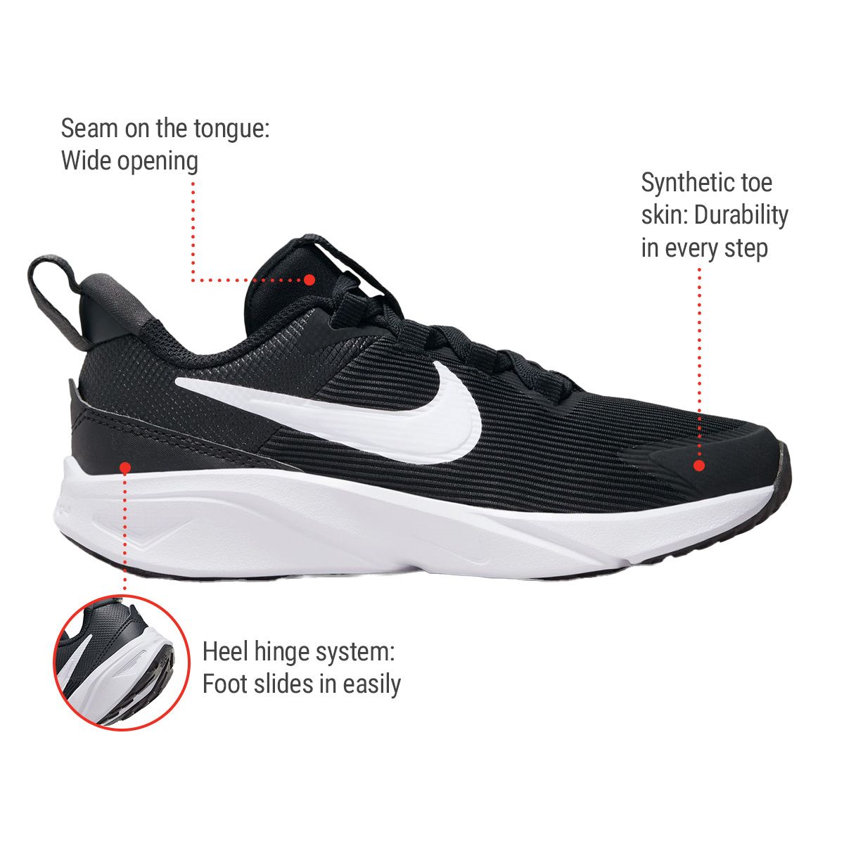 Nike Kids'  Grade School Star Runner 4 Running Shoes