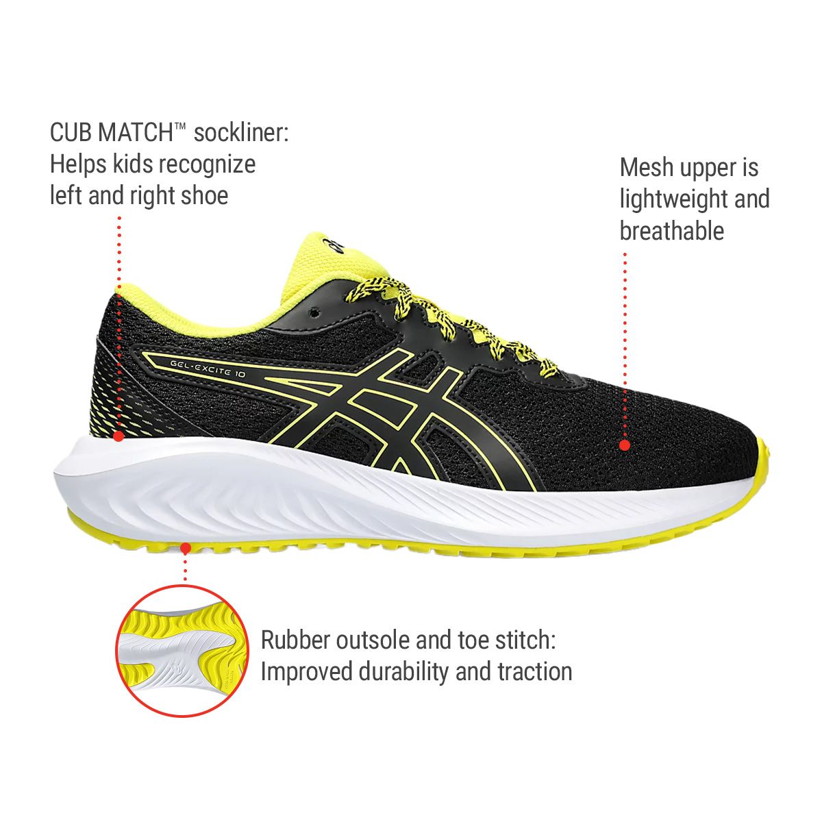 ASICS Kids' Grade School Gel-Excite 10 Running Shoes