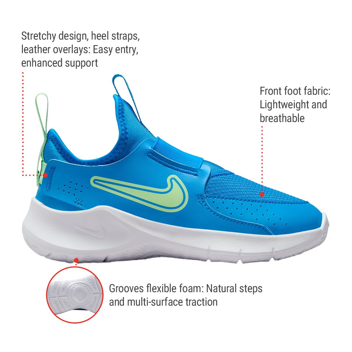 Nike Kids' Pre-School Flex Runner 3 Athletic Shoes, Sneakers