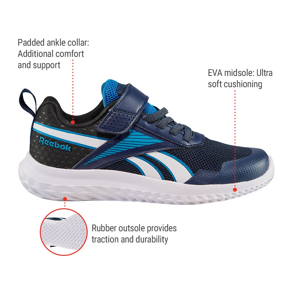 Reebok Kids' Pre-School Rush Runner 5 Running Shoes