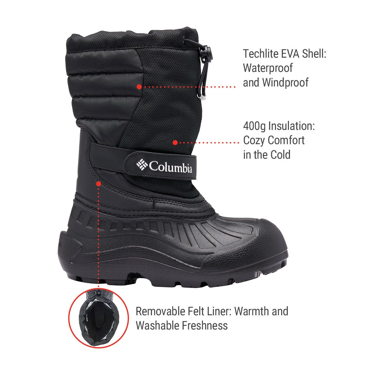 Columbia Kids' Powderbug Snowlite Winter Boots