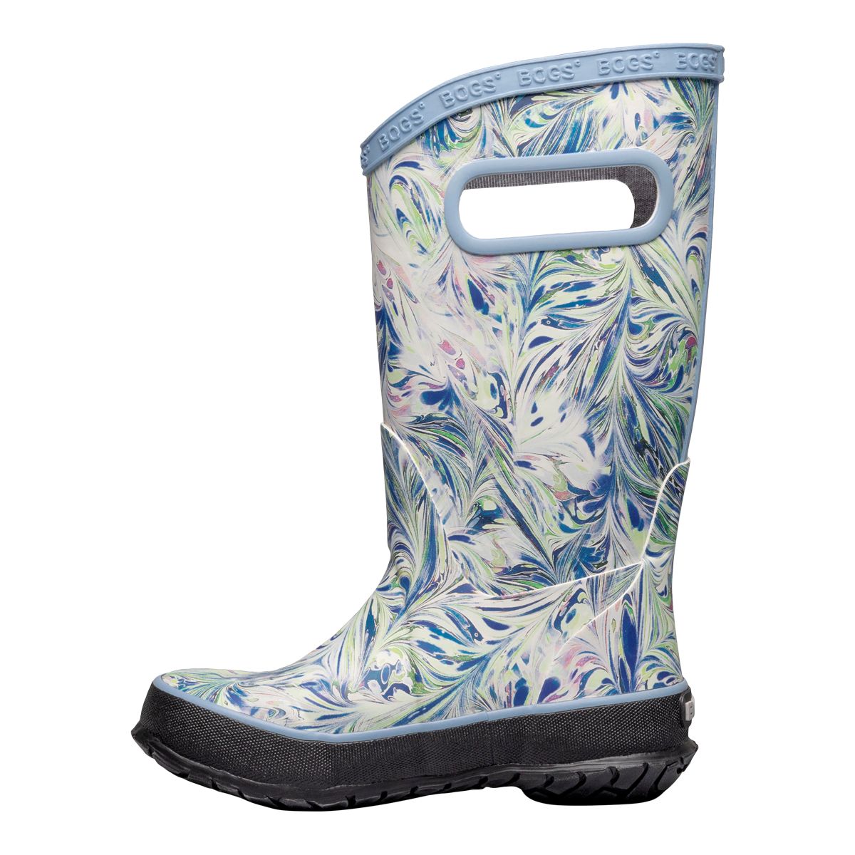 Bogs Girls' Pre-School Marble Periwinkle Rain Boots
