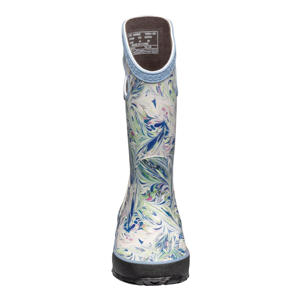 Bogs Girls' Pre-School Marble Periwinkle Rain Boots