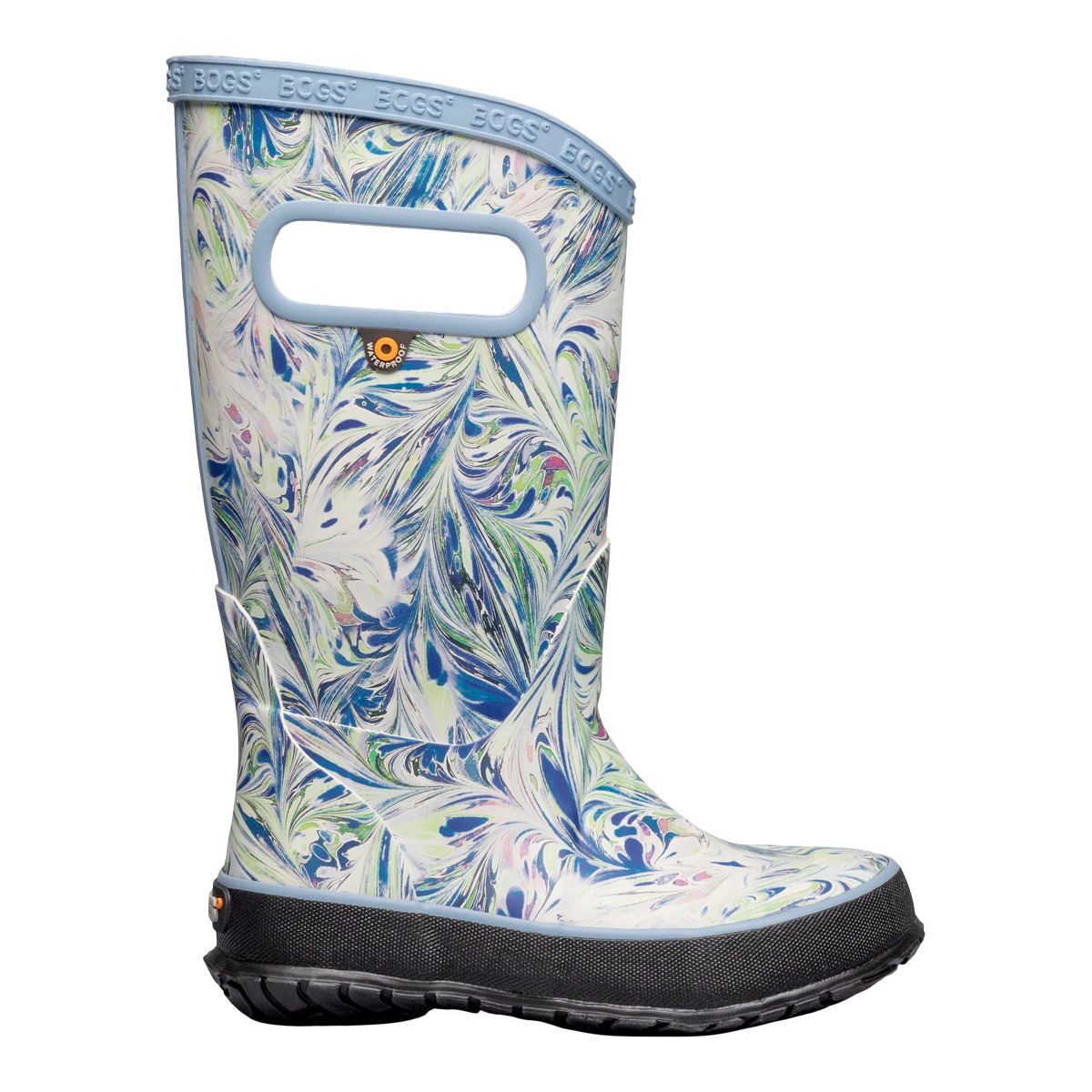 Bogs Girls' Pre-School Marble Periwinkle Rain Boots