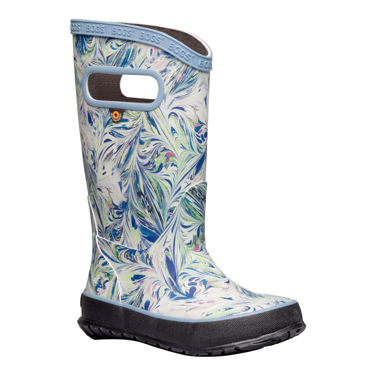 Bogs Girls' Pre-School Marble Periwinkle Rain Boots