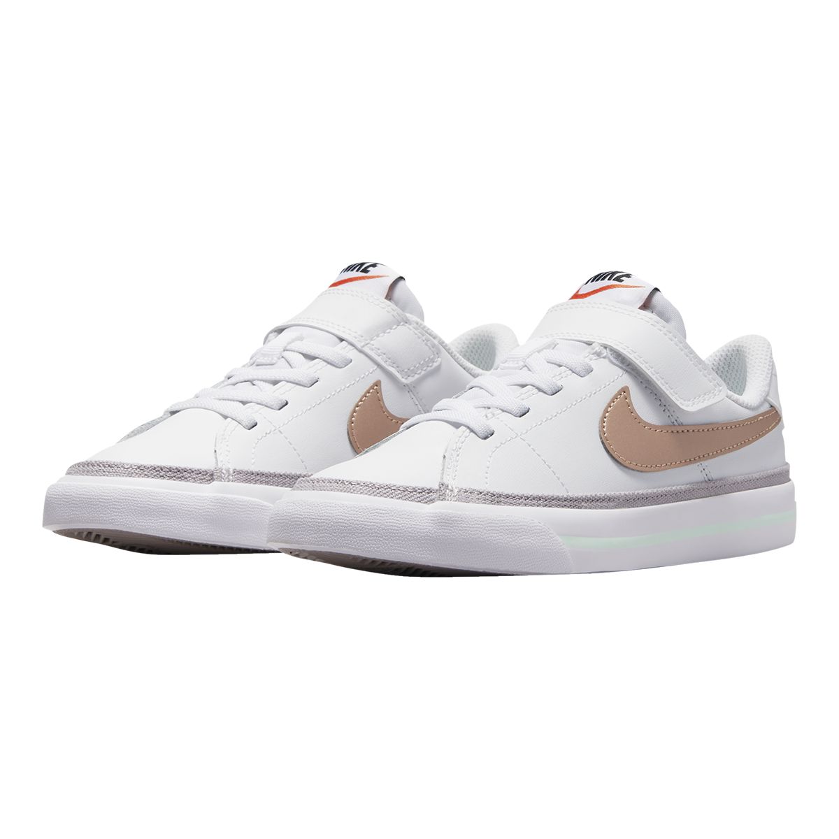 Nike Kids' Pre-School Court Legacy Shoes, Girls, Tennis, Sneakers, Lace, Velcro, Cushioned