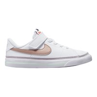Nike Kids' Pre-School Court Legacy Shoes, Girls, Tennis, Sneakers, Lace, Velcro, Cushioned Side_Right