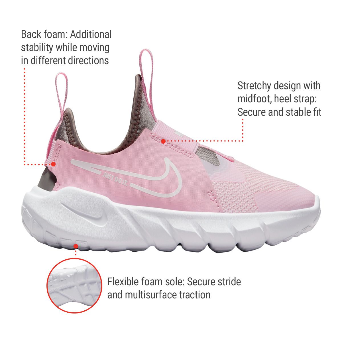 Nike Girls' Pre-School Flex Runner 2 Running Shoes