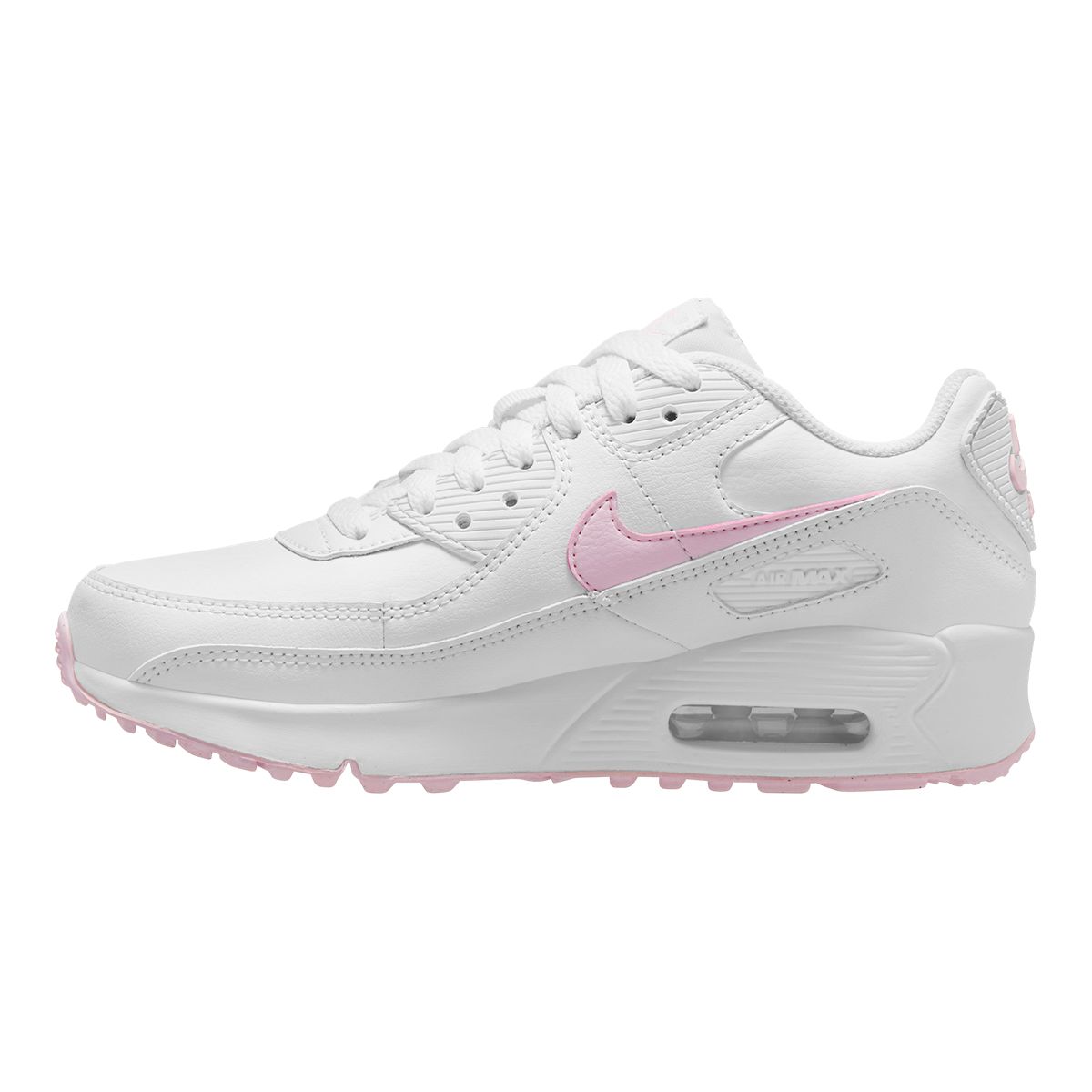 Nike Kids' Grade School Air Max 90 LTR Shoes, Girls, Low Top, Sneakers, Cushioned