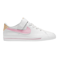 Nike Kids' Pre-School Court Legacy Shoes, Girls, Tennis, Sneakers, Lace, Velcro, Cushioned Side_Right