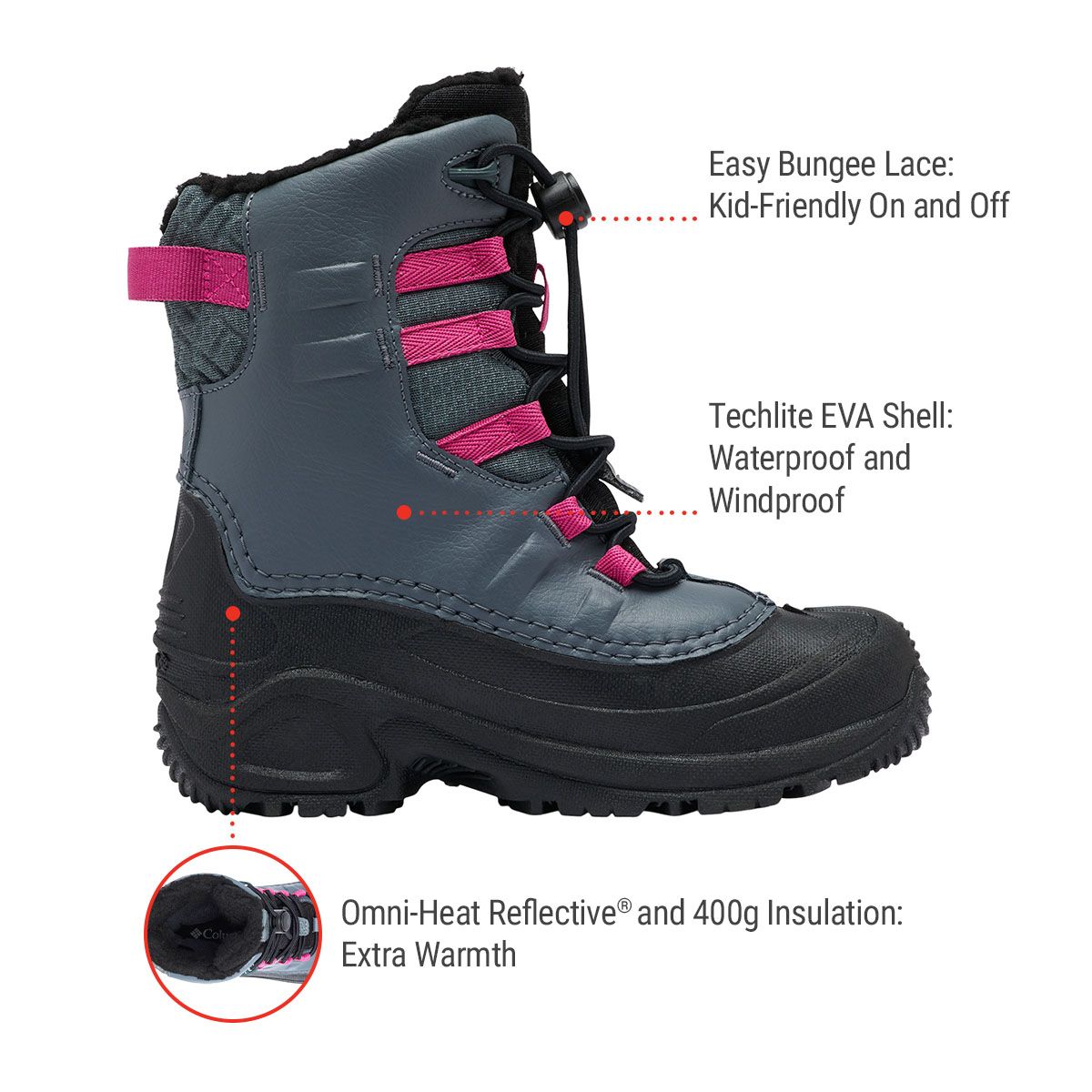 Columbia Kids' Youth Bugaboot Winter Boots