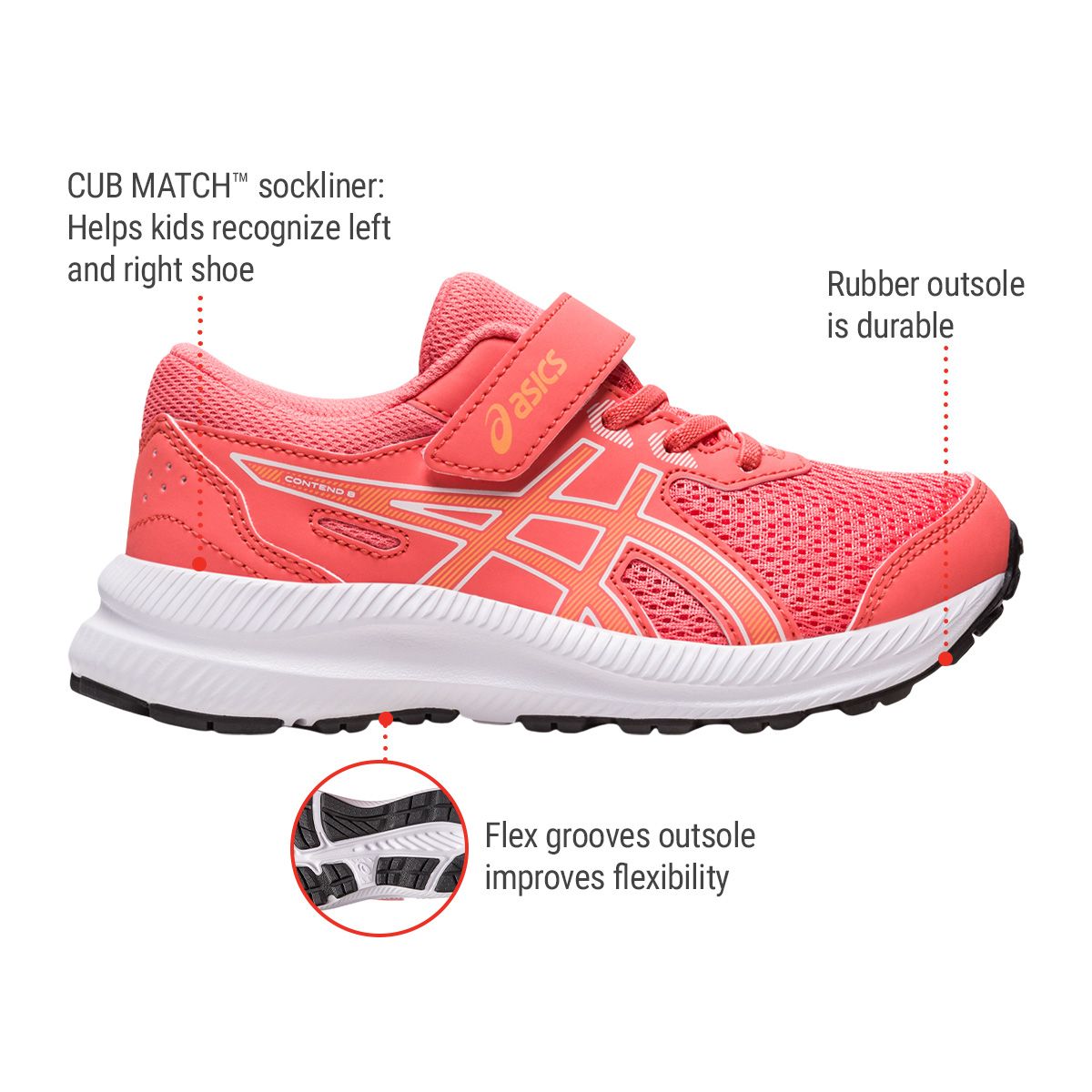ASICS Girls' Pre-School Contend 8 Running shoes