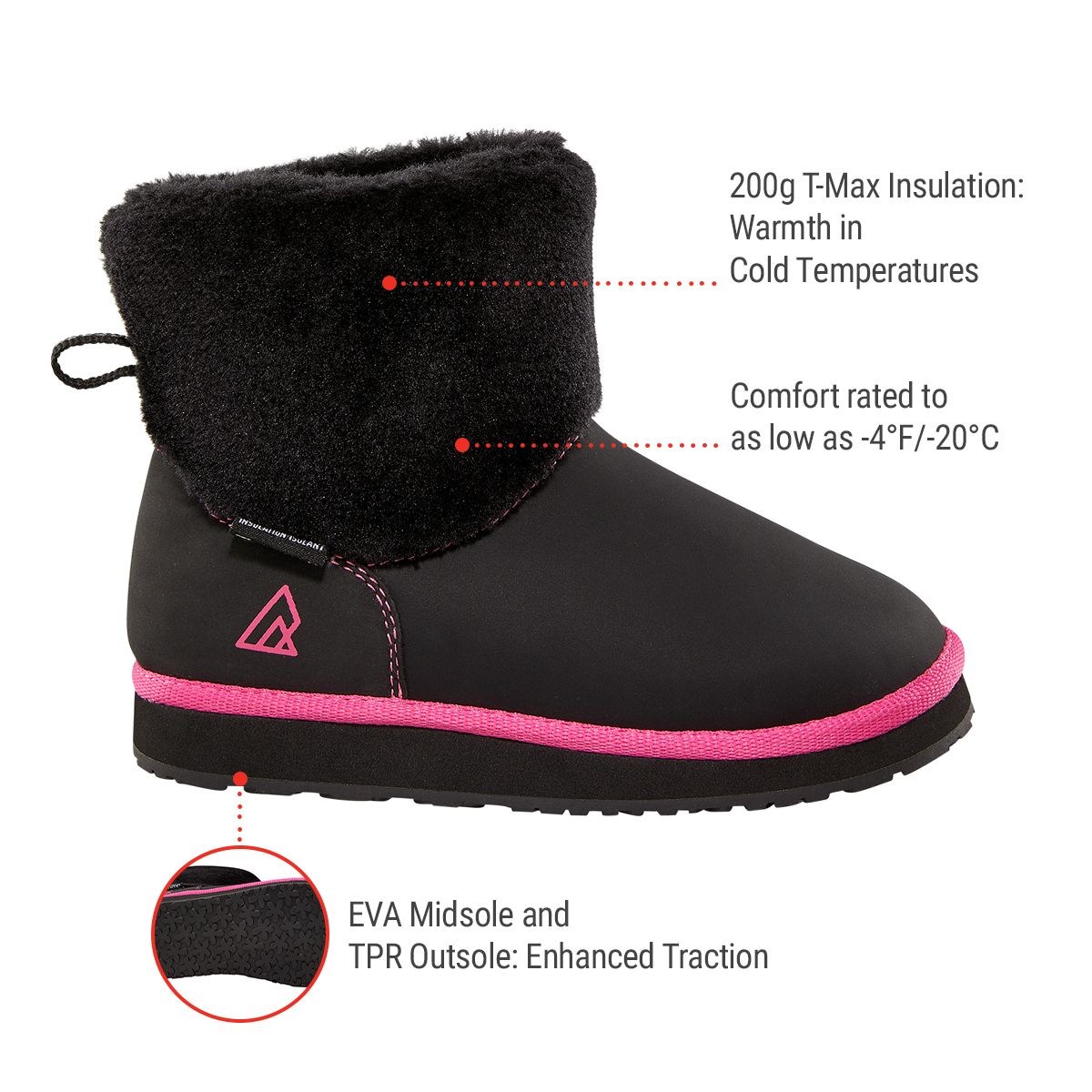 Ripzone Kids' Grade/Pre-School Lumi Insulated Fleece-Lined Non-Slip Winter Boots