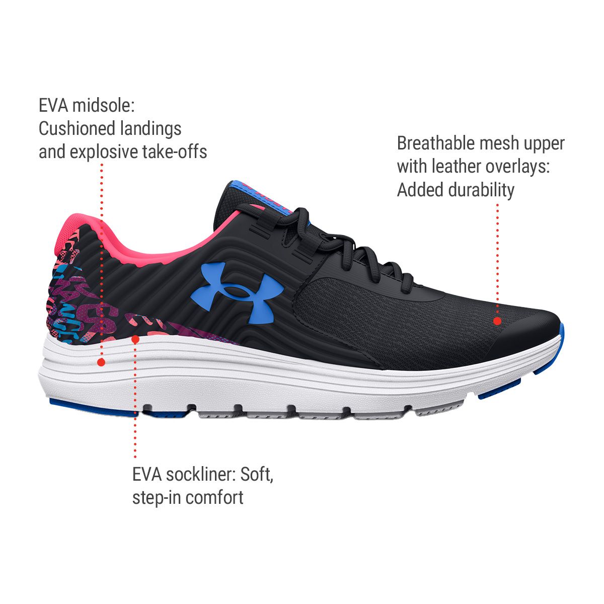 Under Armour Kids' Pre-School Outhustle Print Running Shoes