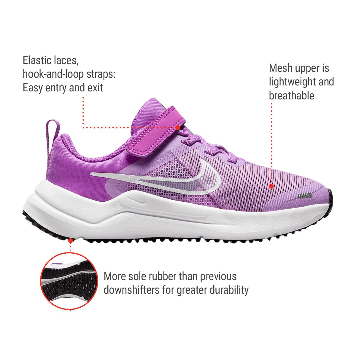 Nike Kids' Pre-School Downshifter 12 Rush Athletic Shoes