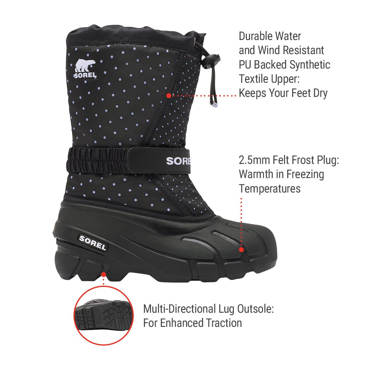 Sorel Kids' Waterproof Insulated Winter Boots