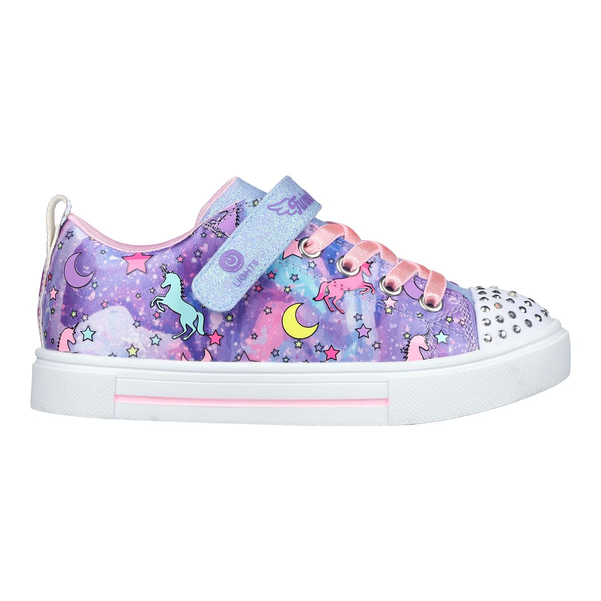 Image of Skechers Girls' Twinkle Toes Twinkle Sparks - Unicorn Dreaming Shoes Stretch Laces Rhinestone