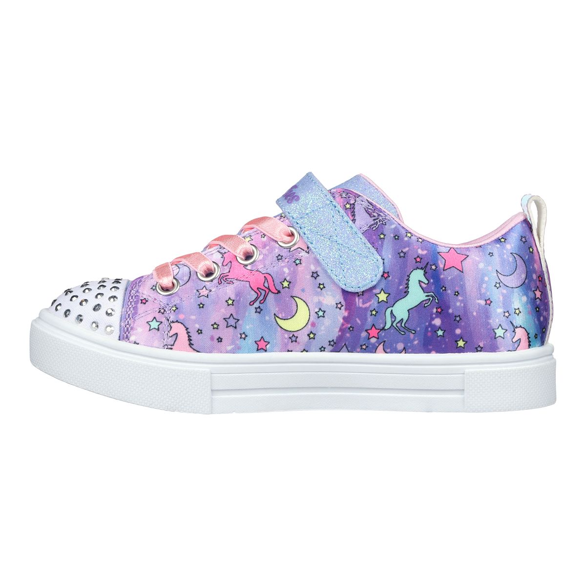 Skechers Girls' Twinkle Toes Twinkle Sparks - Unicorn Dreaming Shoes, Stretch Laces, Rhinestone