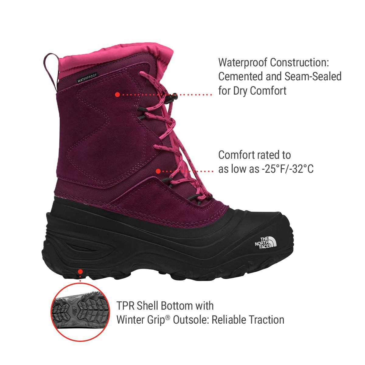 The North Face Kids' Alpenglow V Winter Boots