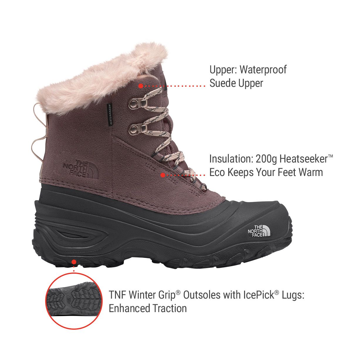 The North Face Kids' Grade School Shellista III Waterproof Winter Boots