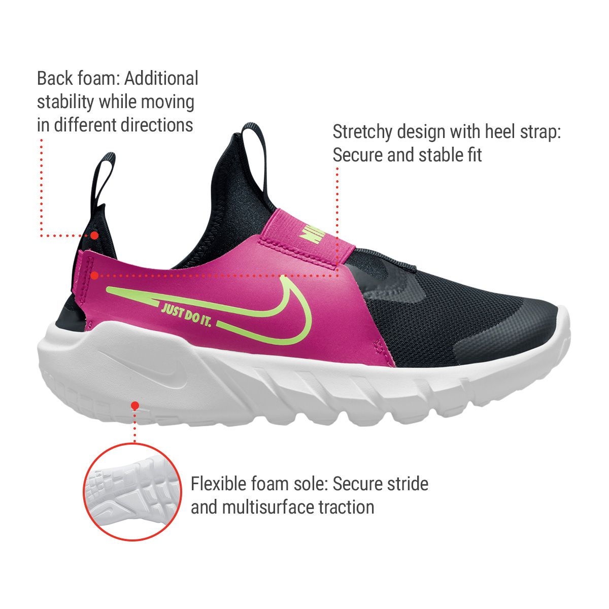 Nike Kids'' Grade School Flex Runner 2 Running Shoes