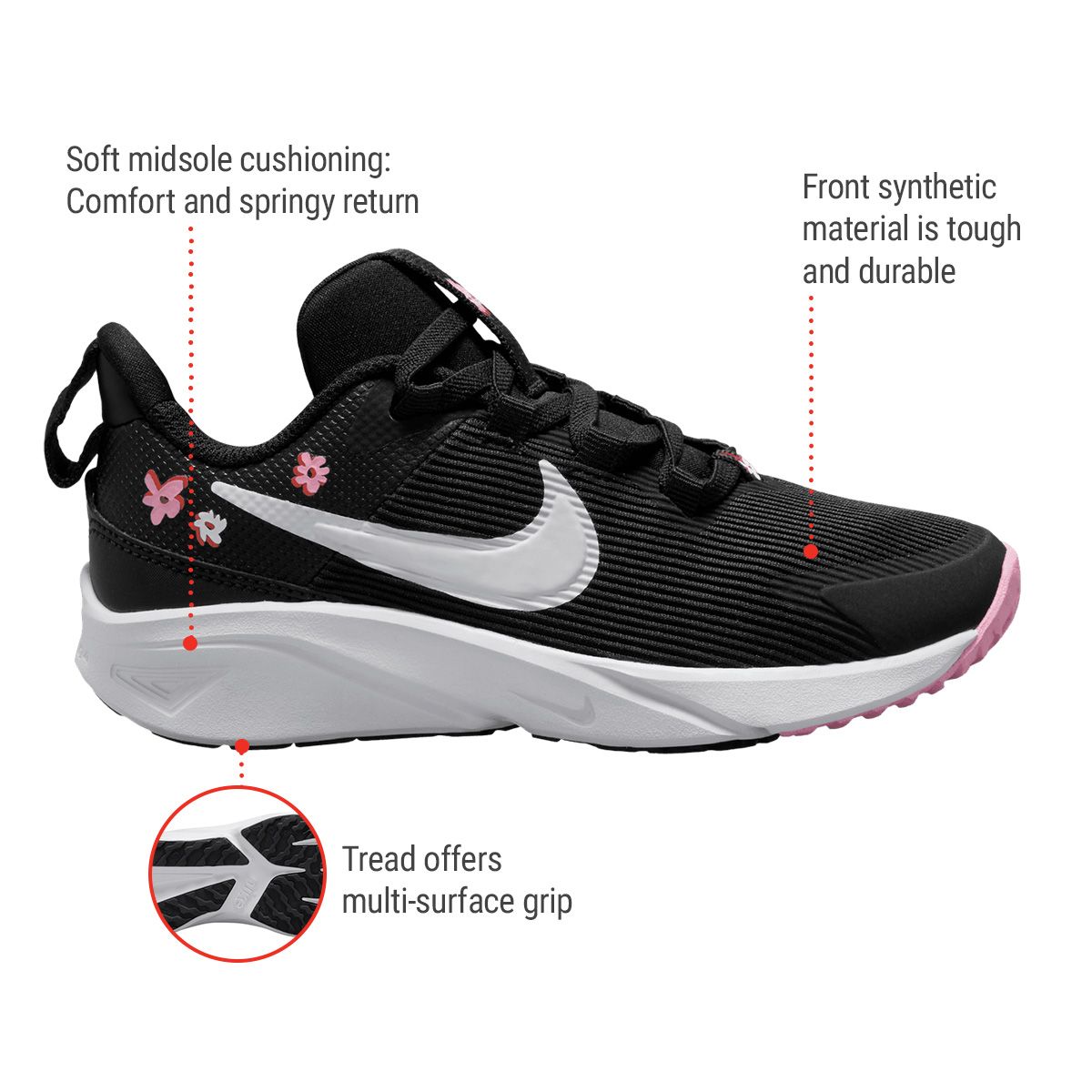 Nike Girls' Pre-School Star Runner 4 Running Shoes