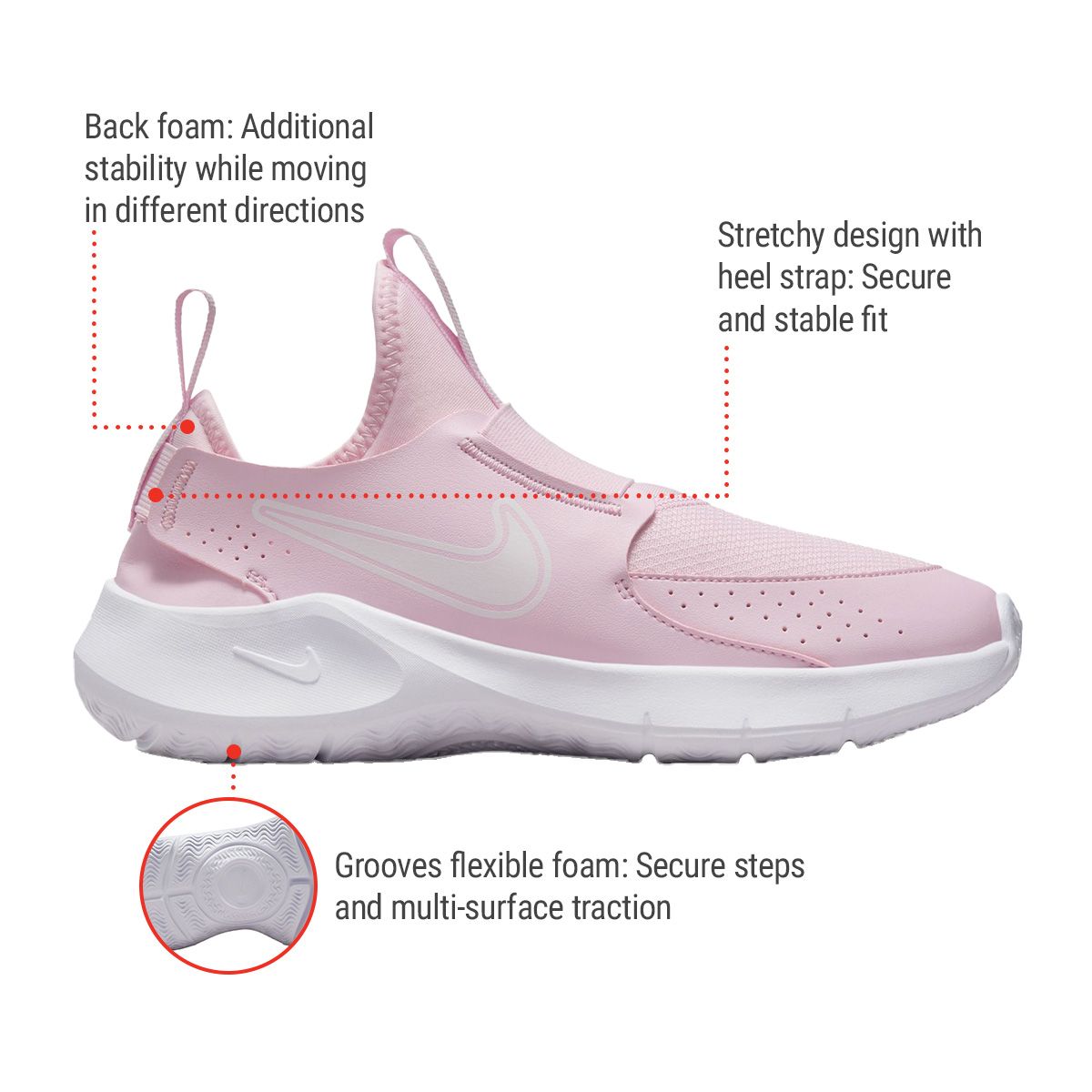 Nike Kids' Grade School Flex Runner 3 Athletic Sneakers