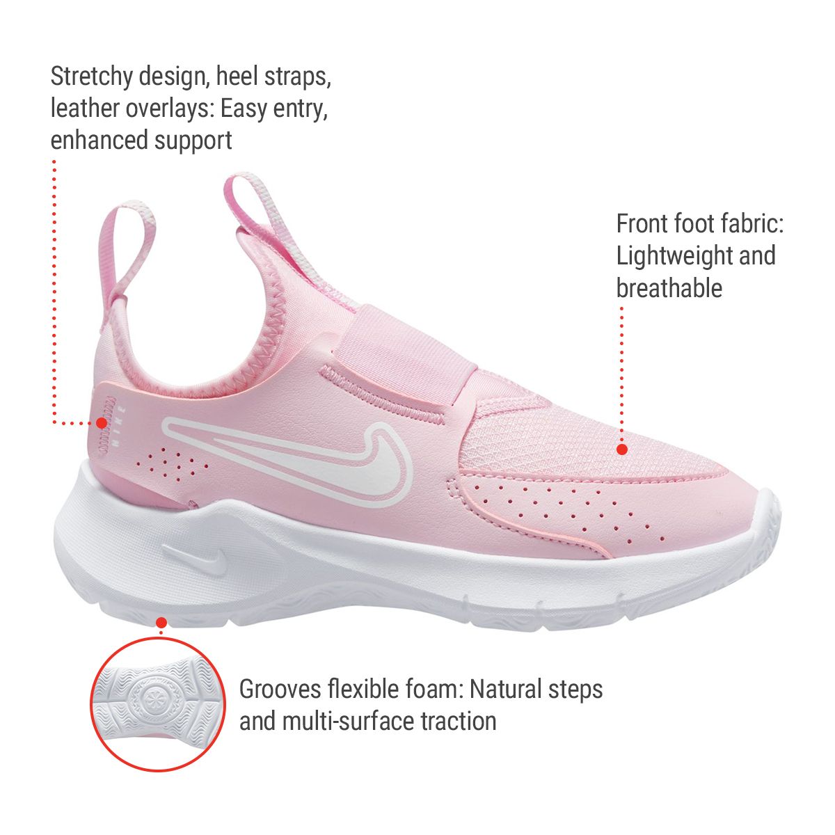 Nike Kids' Pre School Flex Runner 3 Athletic Sneakers