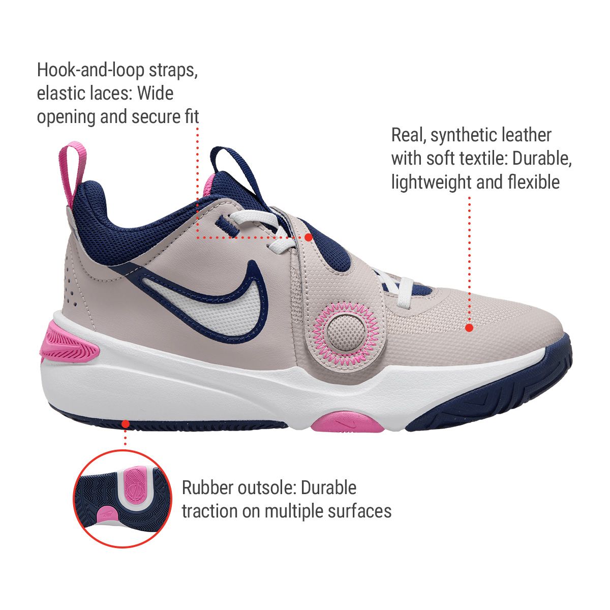 Nike Kids' Grade School Team Hustle D 11 Athletic Shoes