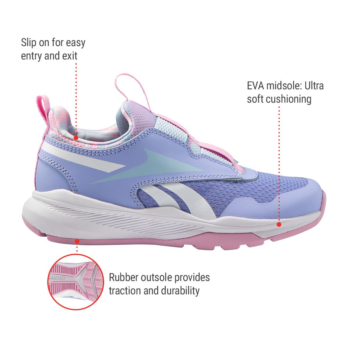 Reebok Kids' Grade/Pre-School XT Sprinter Slip Running Shoes