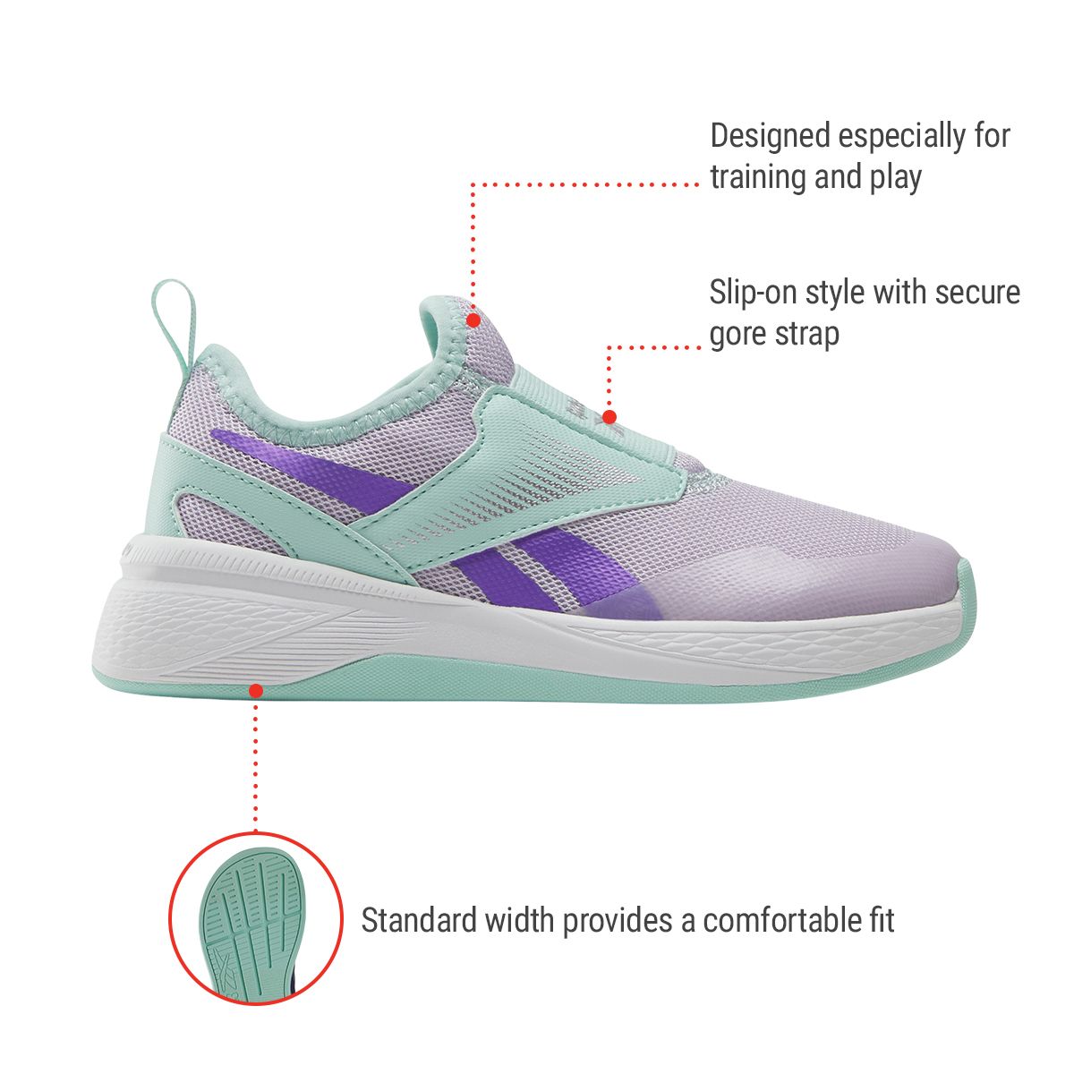 Reebok Kids' Grade/Pre-School Nano Play Slip On Running Shoes